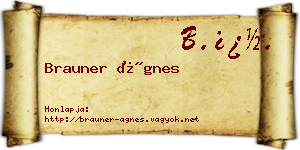 Brauner Ágnes névjegykártya